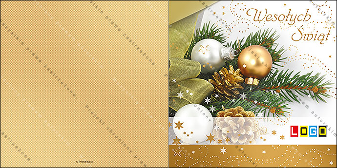 Kartki świąteczne nieskładane - BN2-128 awers