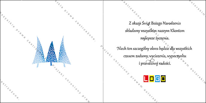 Kartki świąteczne nieskładane - BN2-149 rewers