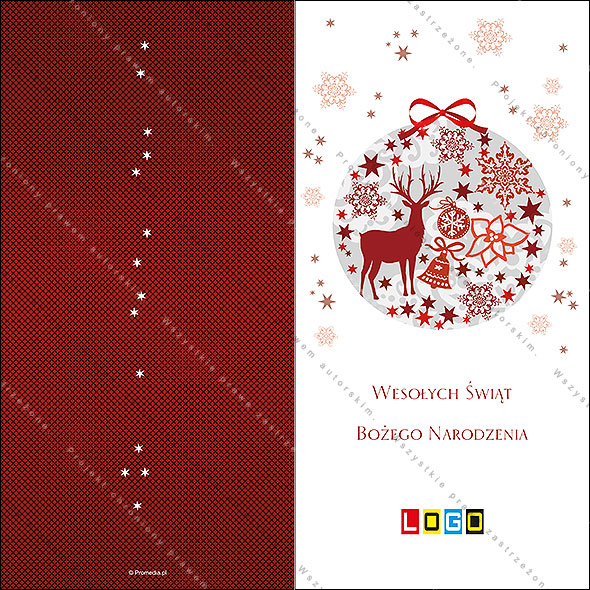Kartki świąteczne nieskładane - BN3-106 awers